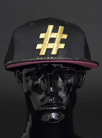 GOLD # FLAT BILL FITTED CAP